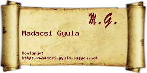 Madacsi Gyula névjegykártya