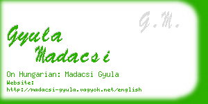 gyula madacsi business card